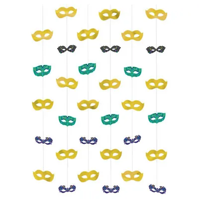 MASQUERADE STRING HANGING Party Decorations Halloween Masks Disguise Ball • $8.95