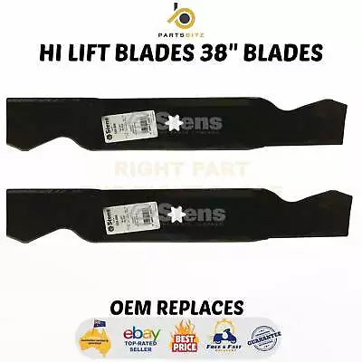 2 X Blades Fit 38  Mtd Ride On Mower 1992 Onwards 942-0610A 742-0610 • $48.50