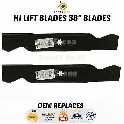 $48.50 • Buy USA MADE 2 X Blades Fit 38  Mtd Ride On Mower 1992 Onwards 942-0610A 742-0610