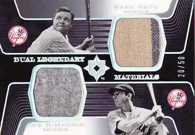 2004 Ultimate Collection BABE RUTH JOE DIMAGGIO Dual Jersey Materials #d 50 RARE • $1750