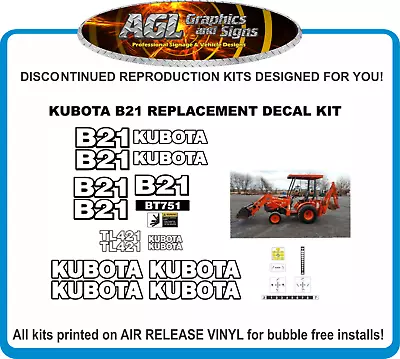 KUBOTA B21 TL421 Tractor Replacement Decal Set TL 421  BT751 • $50.83