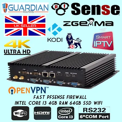 £399.98 • Buy Fanless MINI PC PfSense VPN Router Firewall Intel Core I3 4GB RAM 64GB SSD WIFI