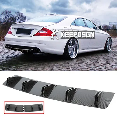 For Mercedes CLS W219 C219 Carbon Look Rear Bumper Diffuser Shark Fin Splitter • $45.60