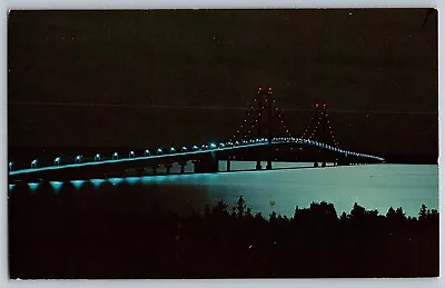 Michigan MI - Mackinac Bridge The World's Greatest Bridge - Vintage Postcard • $4.49