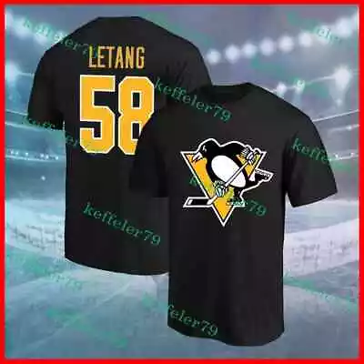 HOT!! NEW Kris Letang #58 Pittsburgh Penguins 2024 Hockey Player T-Shirt #2 • $29.99