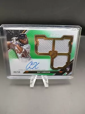 2021 Topps Triple Threads Green 46/50 Daz Cameron Game Used Rookie Auto RC • $0.99