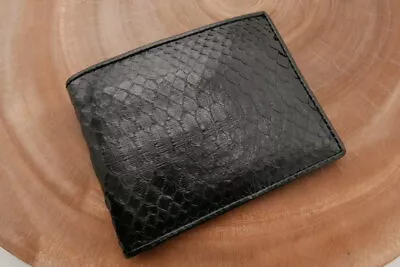 Black Genuine Snake Skin Leather Wallet For Men • $39.20