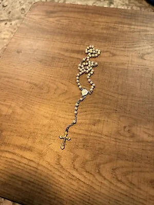 Vintage Rosary Beads With Cross Religious De Lourdes • £18