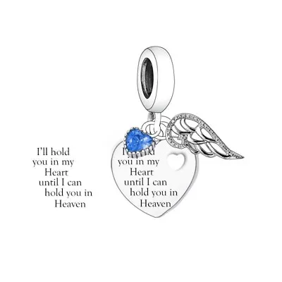 💖 Memorial Charm God Has You In Arms I Have You In Heart 925 Sterling Silver  • £16.45