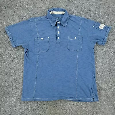 Marc Ecko Polo Shirt Men's XL Blue Cut & Sew 72nd Division Short Sleeve Pocket • $12.99