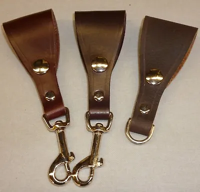 Brown Real Leather Key Holder / Key Ring Belt Loop Accessory Hook Belt Clip F1 • £10
