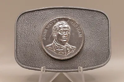 Vintage 1970s John Wayne America Coin Metal Western Belt Buckle • $14.95