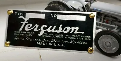 £14.96 • Buy Ferguson Implement 1948-53 USA Plough ID Identification Metal Chassis Plate
