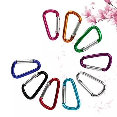 10x Aluminum D-Ring Belt Clip Spring Snap Keychain Carabiners Clip Lock Hook New • £16.19