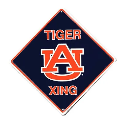 Auburn University Tigers 12  Xing Crossing Collegiate Metal Sign Embossed Decor • $18.71