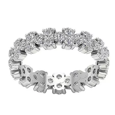 SI1 G 2.23 Ct Genuine Diamond Garland Eternity Wedding Ring 14K White Gold RS 6 • $1301.99