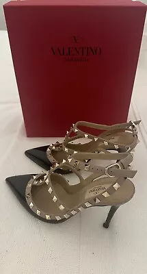 Valentino Garavani Rockstud Heels In Nero- Size 38 • $399