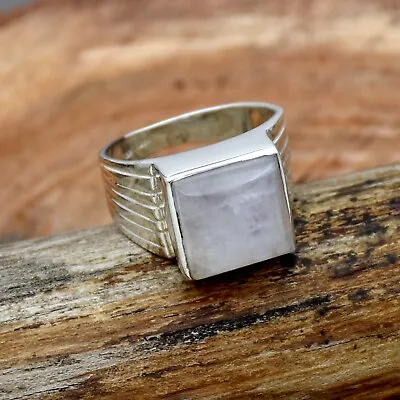 Moonstone Ring 925 Sterling Silver Moonstone Gemstone Men's Ring Handmade Ring • $33.29