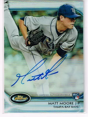 2012 TOPPS FINEST REFRACTOR MATT MOORE AUTOGRAPH RC #d 164/198 TAMPA BAY RAYS • $1.99