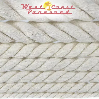 Premium Super Soft Natural Twisted Cotton Rope – 3/4” Diameter Multiple Lengths • $29.99