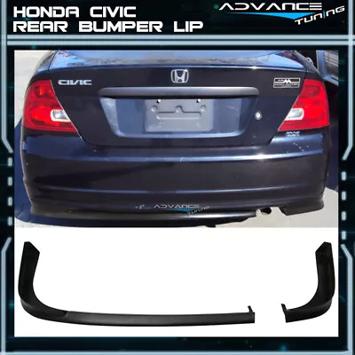 Fits 01-03 Honda Civic 2Dr Coupe TR Style Rear Bumper Lip Spoiler Unpainted PU • $109.99