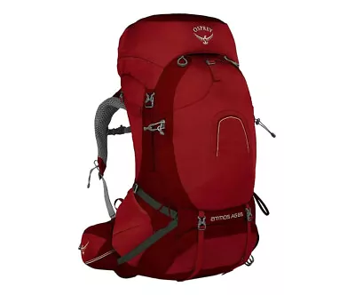 Osprey Atmos AG 65 Unisex Backpacks Color: Rigby Red • $265.24