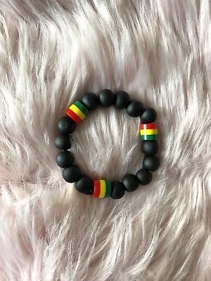 $8 • Buy 1pcs Fashion Rasta Reggae Bead Bracelet Elastic 1pc Handcrafted