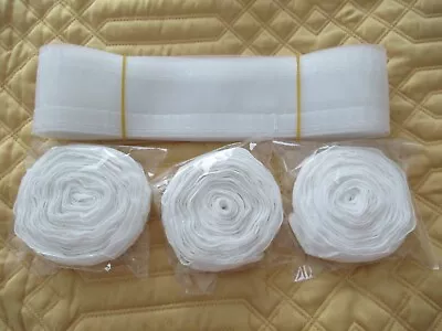 £9.99 • Buy 30 Mtrs 0f 1  Curtain Heading Rufflette Tape (White) & 5 Mtrs 3  Rufflette Tape.