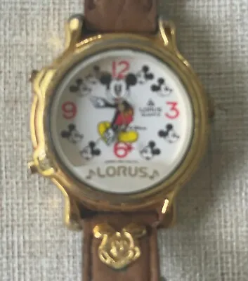 Disney Mickey Mouse Seiko Lorus Quartz V422 Music Wristwatch Watch • $27.99