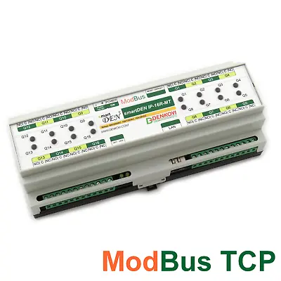 £138.80 • Buy SmartDEN ModBUS - TCP 16 Channels Ethernet Relay Module - DIN Rail Box