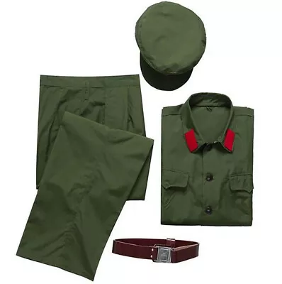 Chinese People's Liberation Officer Mao Cadre Green Uniform Suit Costume Coat • $55.99