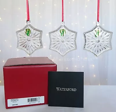 $69.95 • Buy *nib* Waterford Set Of 3 Snowcrystal Christmas Ornament 1057355