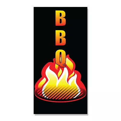 Bbq With An Image  DECAL STICKER Retail Store Sign • $9.49