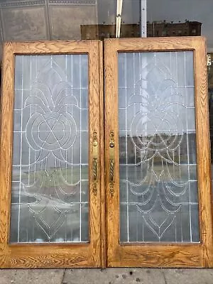 Front Entry Doors Double Pane Leaded Glass 78x36 • $1250