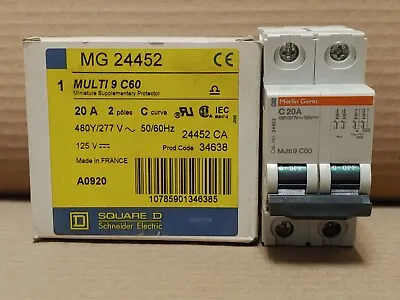 New Square D Merlin Gerin MG MG24452 2 Pole 20 Amp 480/277 V Circuit Breaker NIB • $18