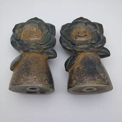 Vintage MCM Salt & Pepper Shakers Japan VIKING Ceramic Pottery Flower Girl 4.25  • $9.75