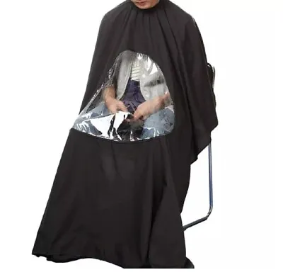 $10.99 • Buy Hair Cutting Barber Cape With Window Phone Viewing Apron Stylist Gown US