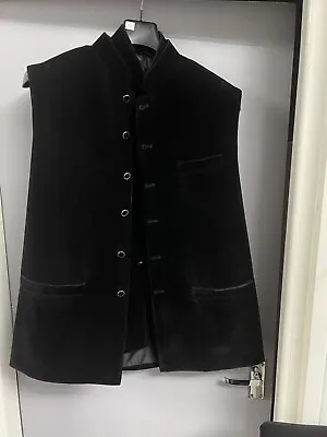 Black Velvet Waistcoat Mens Asian Wedding • £15