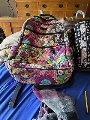 Vera Bradley Essential Medium Backpack Mural Garden Really Good Condition • $35