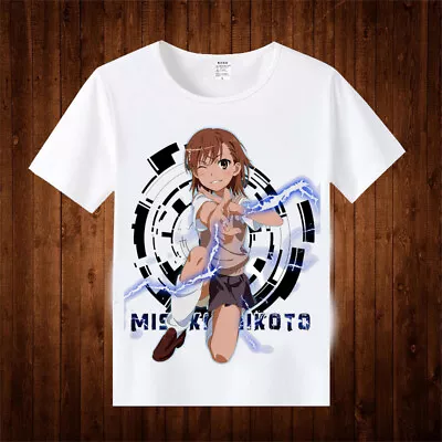 Anime A Certain Scientific Railgun Misaka Mikoto Cosplay Short Sleeve T-shirt#14 • $25.99