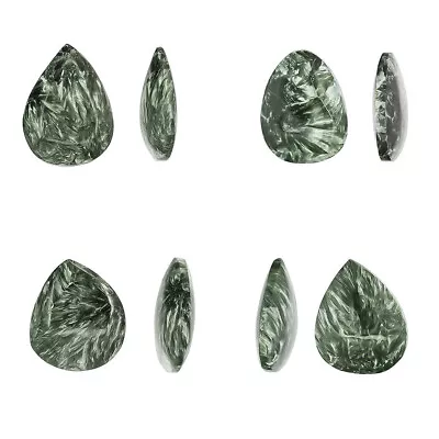 Natural Russian Seraphinite Teardrop Free Form Pendant Bead (select Size) • $7.99