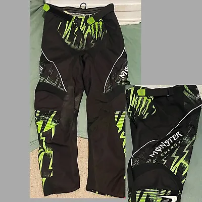 O’Neal MONSTER ENERGY RICKY DIETRICH MX Moto Racing Pants Mens W/ Hip Pads 34” • $54.59
