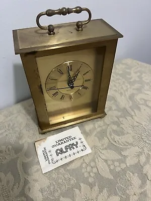 1980s Vintage Solid Brass Alfry Shelf Clock Mauthe Germany Movement • $109.35
