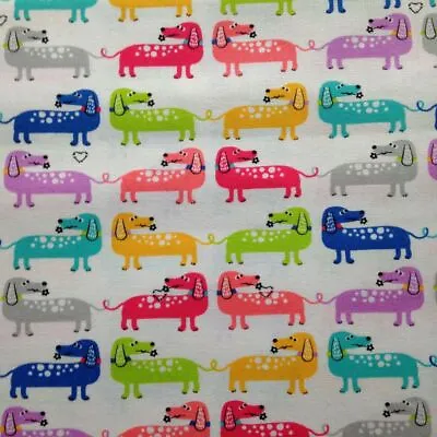 Dogs Love Bones: Love 100% Cotton Dachshund Fabric From The Craft Cotton Company • £4.25