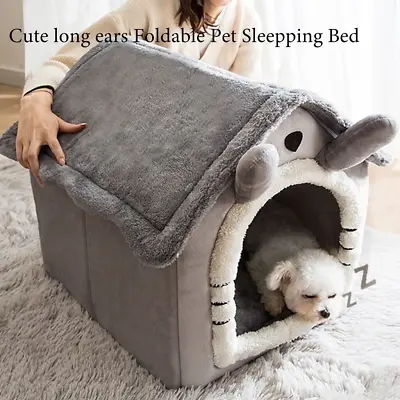 Cat Bed Super Soft Large Grey Cat/Dog Igloo Pet Bed Warm House/ Puppy/Kitten UK • £15.96