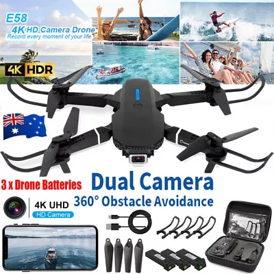 $50.99 • Buy Auto Avoidance 4K Drone HD Dual Camera Drones WiFi FPV RC Quadcopter Toys Gifts