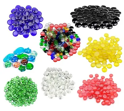 Glass Pebbles Vases Stones Beads Nuggets Gems For Home Weeding Decoration 180pc • £8.99