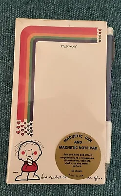 Vintage 80's Kid Magnetic Notes Pad Rainbow Hearts New Sealed 7” Nostalgic • $7.50