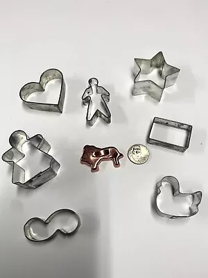 8 Vintage Miniature Aluminum/ Tin Child's Cookie Cutters Assortment Lion Duck • $7.99