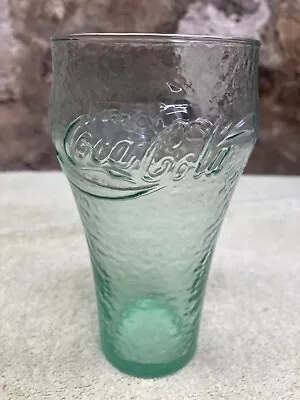 Vintage Coca-Cola Coke Green Pebble Textured Drinking Glass- 6 Inches Tall • $9.99